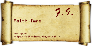 Faith Imre névjegykártya